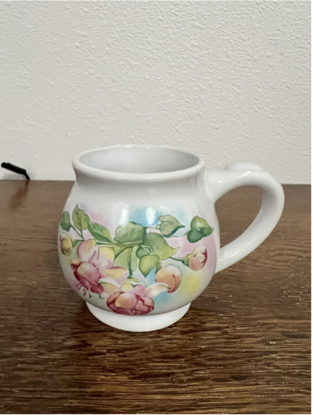 Vintage Floral Creamer Pitcher 1998 Brenda Swenson Mini Ceramic Milk Jug Japan